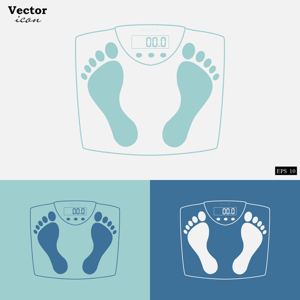 elektronikus mérlegek és lábnyomok ikon - Vektor, kép