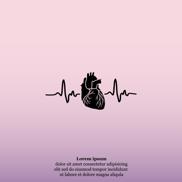 szív elektrokardiogram ikon - Vektor, kép