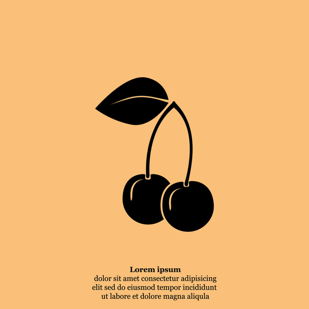třešňový plody ikona - Vektor, obrázek