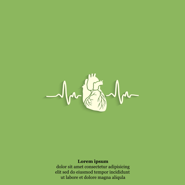 ikona elektrokardiogramu srdce - Vektor, obrázek