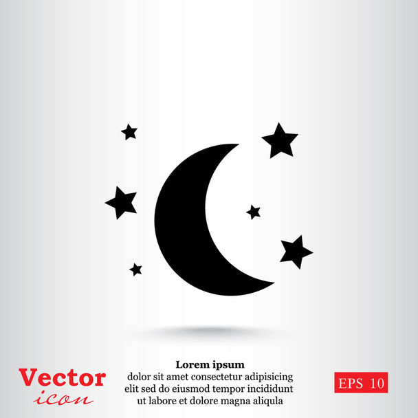 Icône Lune et étoiles - Vecteur, image