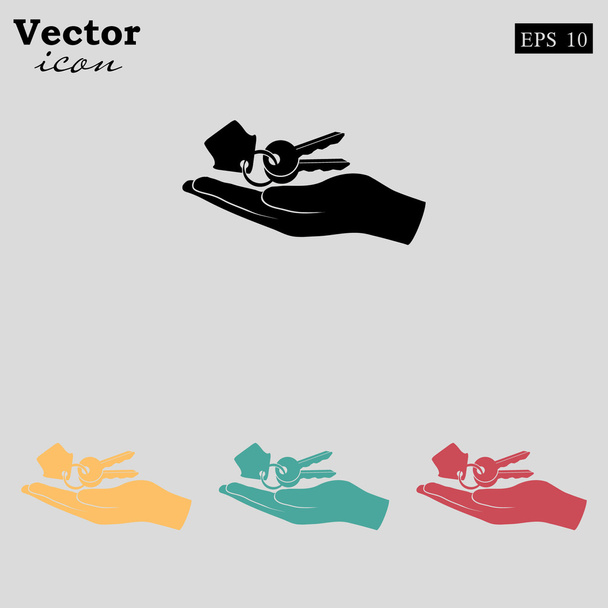 llaves de la casa en icono de mano
 - Vector, Imagen