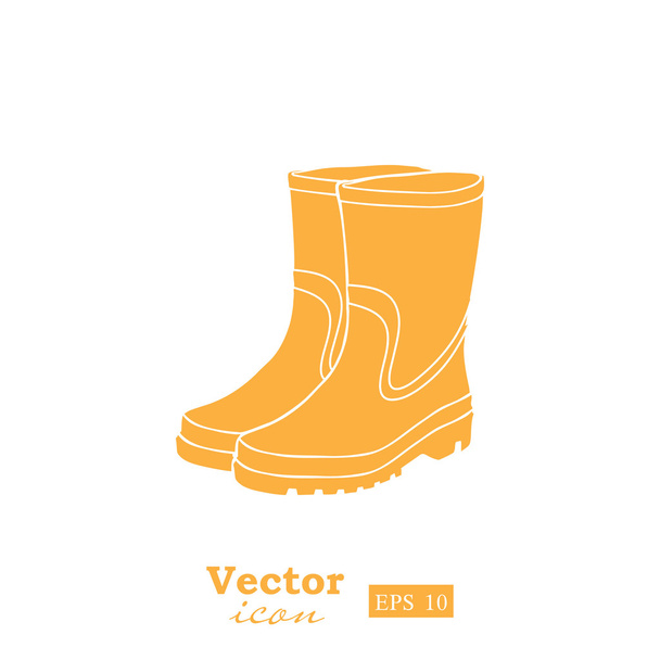 Rubberen laarzen pictogram - Vector, afbeelding