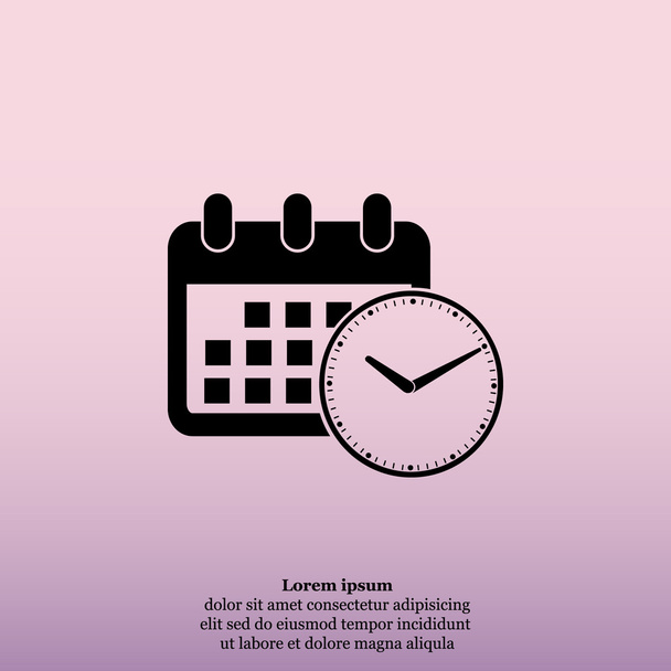 カレンダーと時計アイコン - ベクター画像