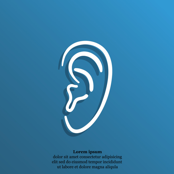 Людське вухо значок
 - Вектор, зображення