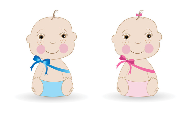 Νεογέννητο μωρό κορίτσι μωρό αγόρι διάνυσμα - Διάνυσμα, εικόνα