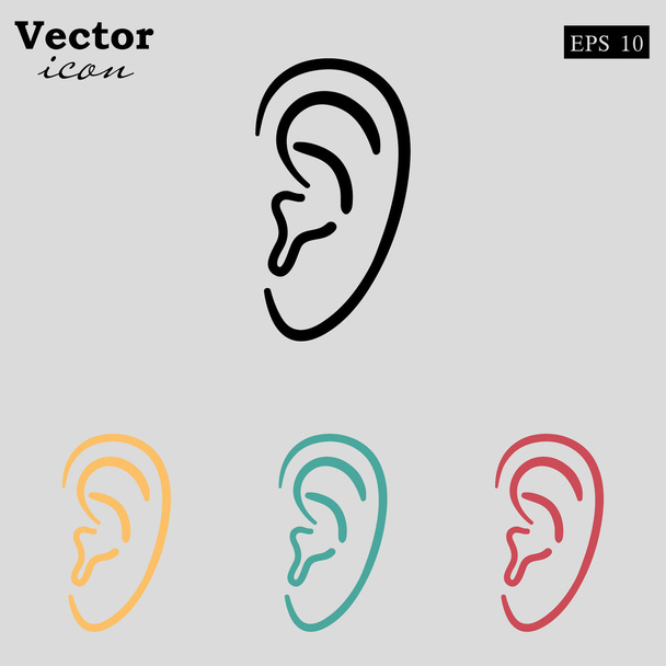 human ear icons set - Vector, Image