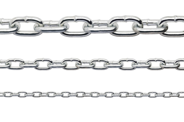 metalowy łańcuch izolowany na białym tle - Zdjęcie, obraz