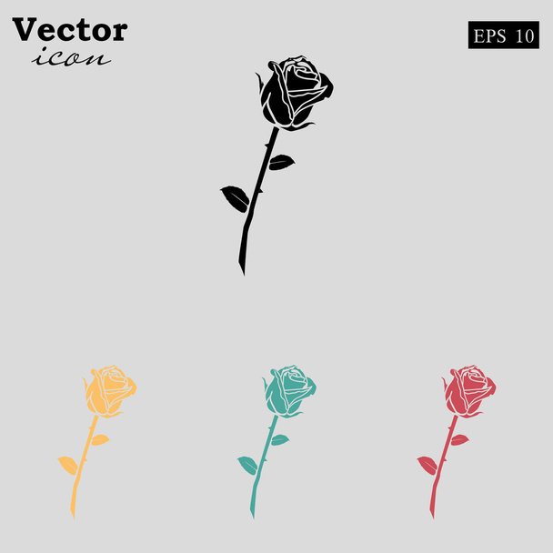 roze bloem pictogrammen - Vector, afbeelding