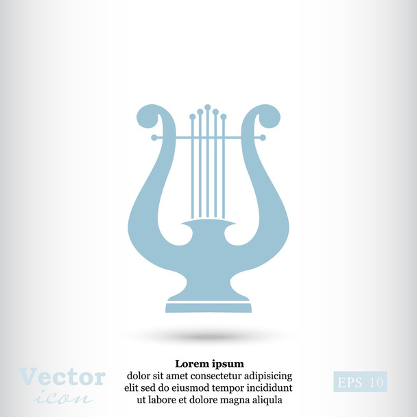 Lyre muzyka ikona przyrządu - Wektor, obraz