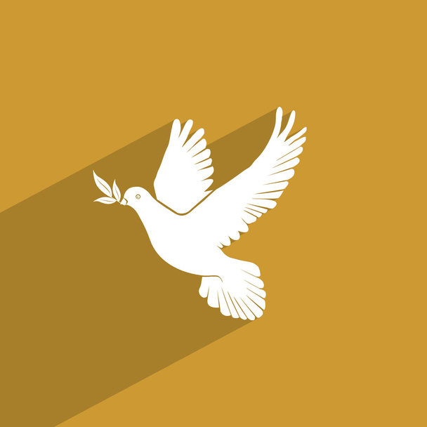 holubice s olivovou ratolestí ikonou - Vektor, obrázek