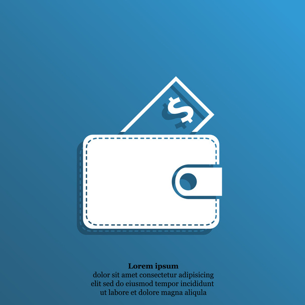 πορτοφόλι με εικονίδιο χρημάτων - Διάνυσμα, εικόνα