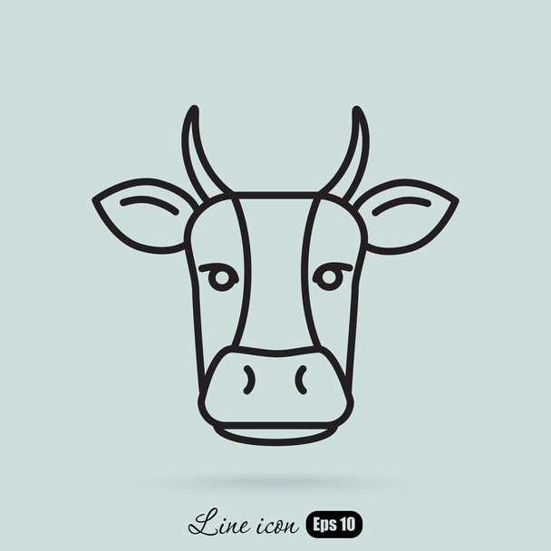 milk cow icon - Vector, Image