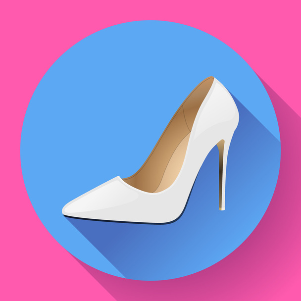 Fashionable woman shoes vector Icon. High heels. Flat design style - Vector, Image