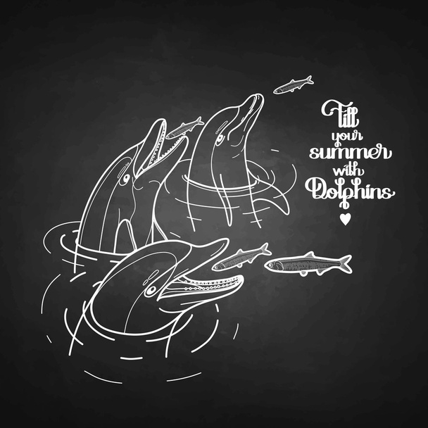Графічне годування дельфінів
 - Вектор, зображення