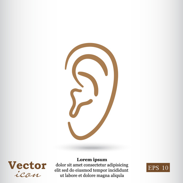 Emberi fül ikon - Vektor, kép