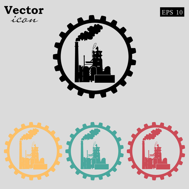 industrial factory icons set - Vector, Image