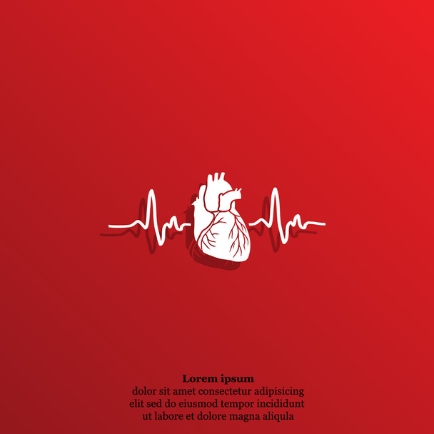 ícone do eletrocardiograma cardíaco
 - Vetor, Imagem