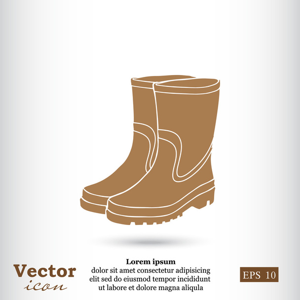 Rubberen laarzen pictogram - Vector, afbeelding