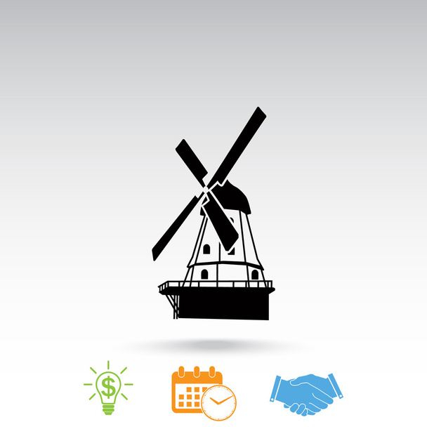 традиционная икона ветряной мельницы
 - Вектор,изображение