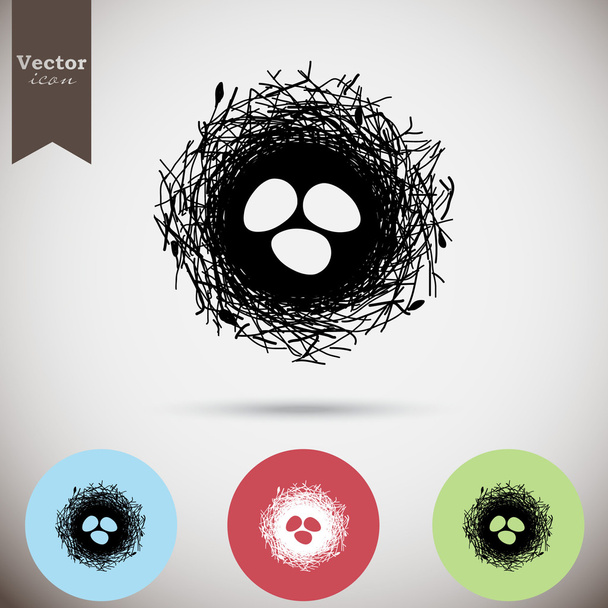 eggs in nest icon - Vector, Image