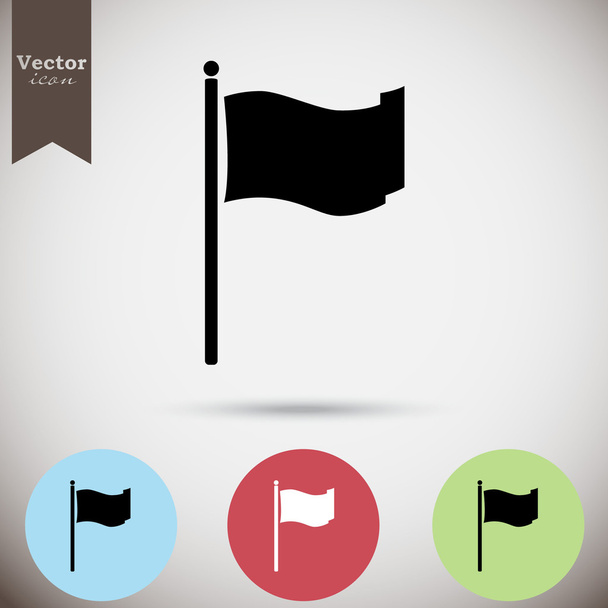 vlag op pole icons set - Vector, afbeelding