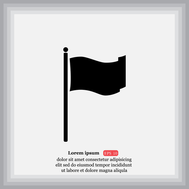 Flagge auf Mast-Symbol - Vektor, Bild