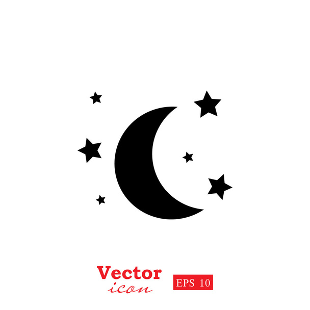 moon and stars icon - Vector, Image