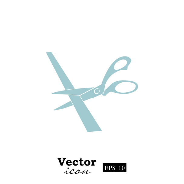 pictogram met schaar snijden lint - Vector, afbeelding