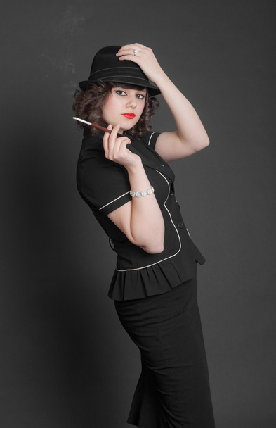 The elegant girl in black - Fotografie, Obrázek