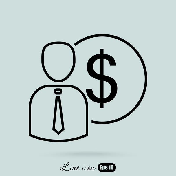 businessman with dollar sign icon - Vector, Image