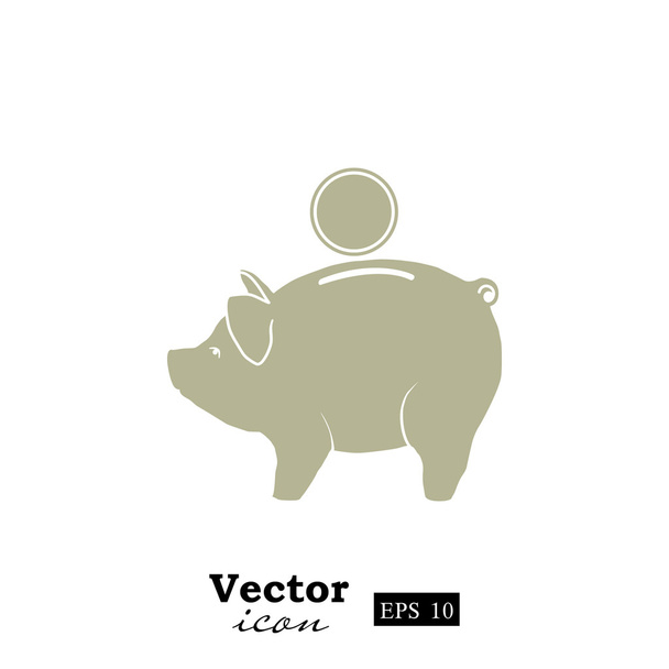 Prasátko s ikonou, mince - Vektor, obrázek