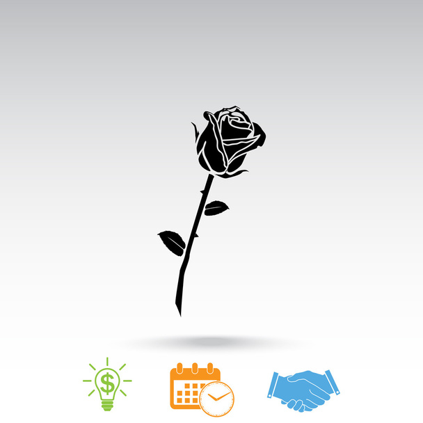 icono de flor de rosa - Vector, Imagen