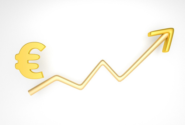increasing graph with euro symbol - Photo, Image