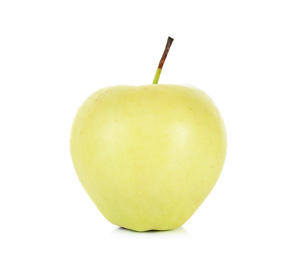 żółte jabłko na białym tle na białym tle - Zdjęcie, obraz