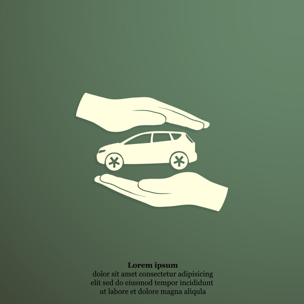 εικονίδιο ασφάλισης αυτοκινήτων - Διάνυσμα, εικόνα