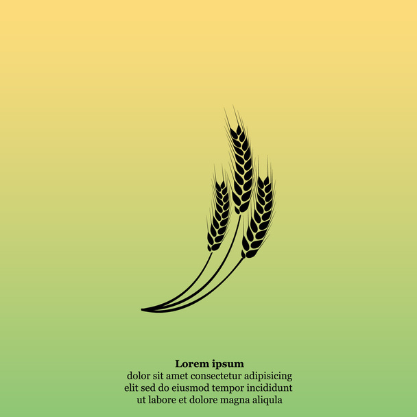 ícone de orelhas de trigo - Vetor, Imagem