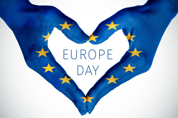 kalp ve metin Avrupa günü - Fotoğraf, Görsel