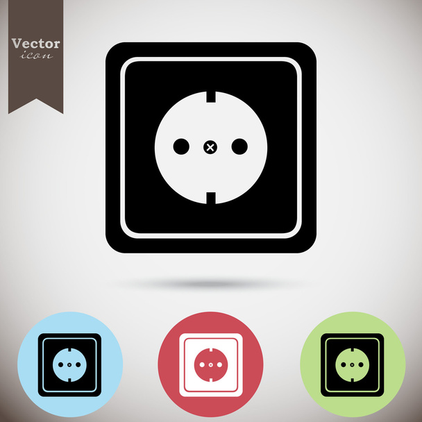 electric socket icons set - Vector, imagen
