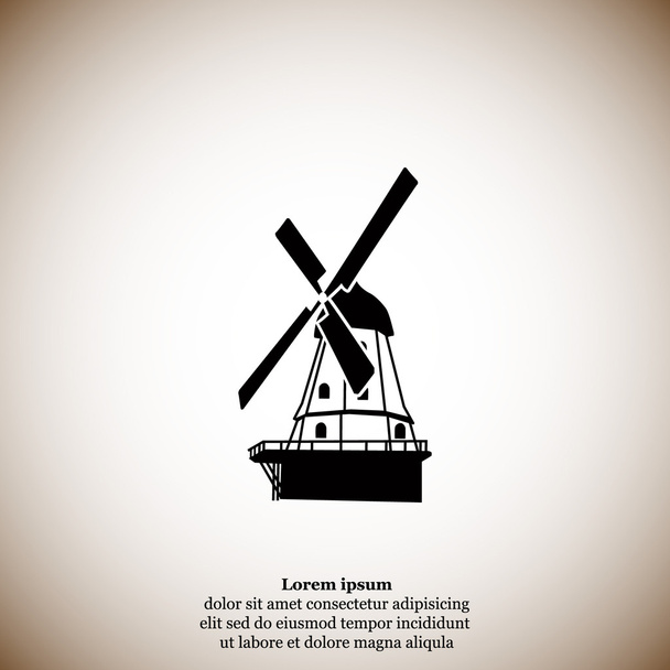 Ikone der Bauernwindmühle - Vektor, Bild