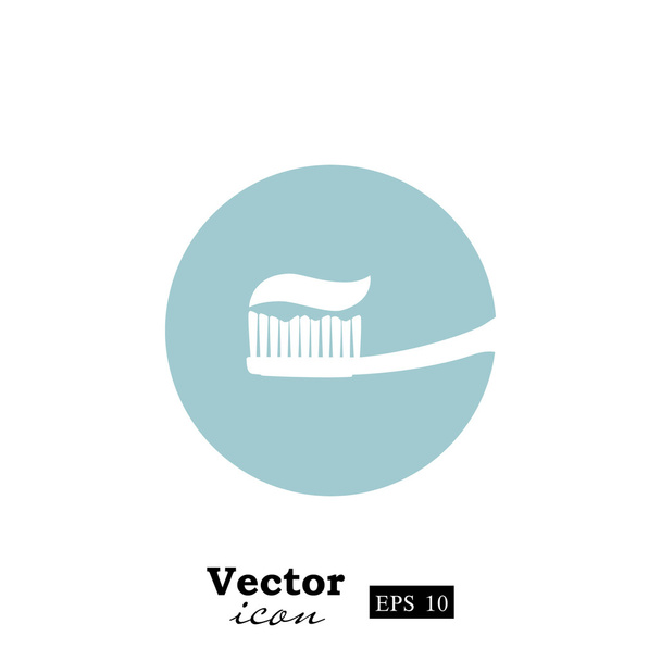 pasta de dientes con icono de cepillo de dientes
 - Vector, Imagen