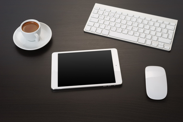 Digital tablet on office table. - Fotó, kép