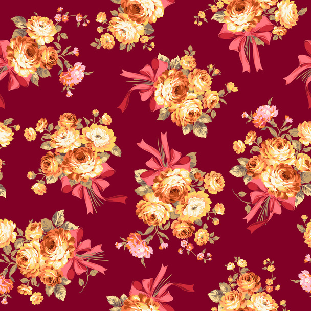 Rose flower pattern, - Вектор,изображение