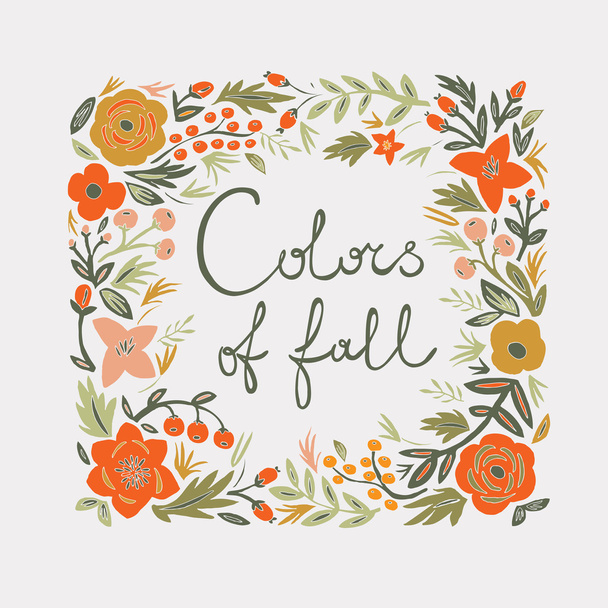 Colors of fall wreath - Vecteur, image