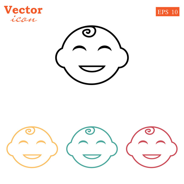 baby gezicht pictogram - Vector, afbeelding
