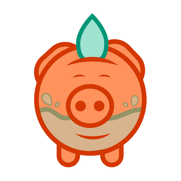 Piggy bank economize vector icon to saving water - Vector, Image