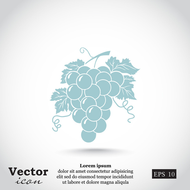 szőlő csomó levelek ikonnal - Vektor, kép