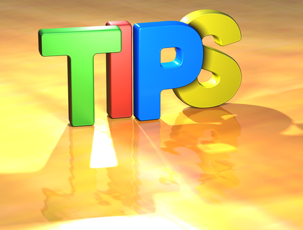 Word Tips on yellow background - Photo, Image
