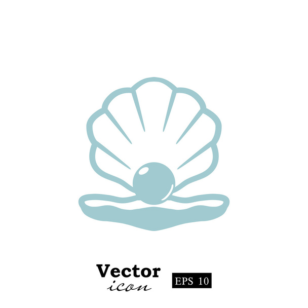 Perla v shellu ikony - Vektor, obrázek