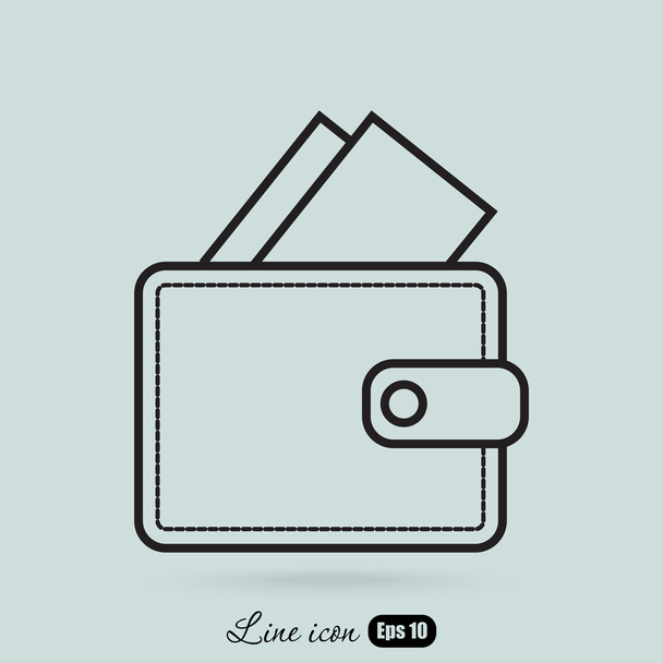portemonnee met geld pictogram - Vector, afbeelding